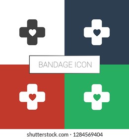 bandage icon white background. Editable filled bandage icon from medicine. Trendy bandage icon for web and mobile.