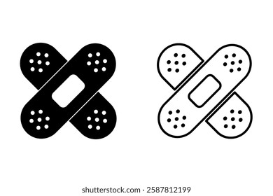 bandage icon,bandaid, medical bandage icon set. isolated flat vector illustration on white background.