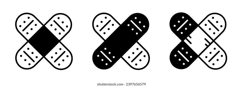 Bandage illustration. Bandage icon vector set. Design for business. Stock vector.