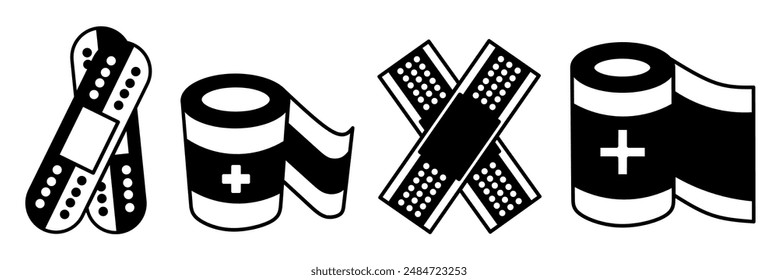 Bandage illustration. Bandage icon vector set. Design for business. Stock vector.