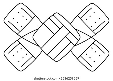 Ilustração da arte da linha de bandagem representando a cura e o apoio através da arte (2)