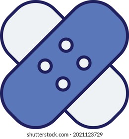 Bandage Line ausgefülltes blaues Vektorsymbol-Design