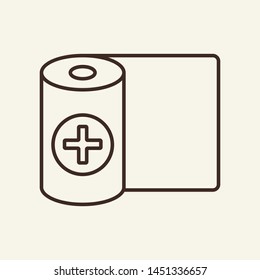 Bandage line icon. Elastic roller, compression, dressing. Medicine concept. Vector illustration can be used for topics like trauma, fracture, first aid