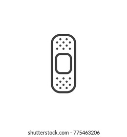 Bandage line icon, outline vector sign, linear style pictogram isolated on white. Patch, adhesive plaster symbol, logo illustration. Editable stroke