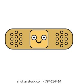Bandage medical symbol cartoon smiling