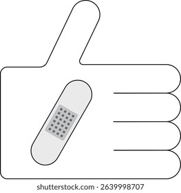 Bandage on the back of the hand