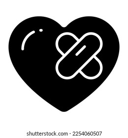 Bandage on heart vector of love wound easy to use