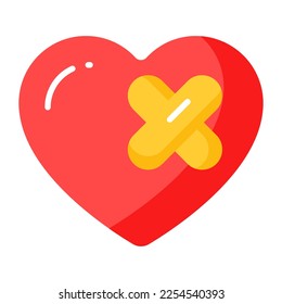 Bandage on heart vector of love wound easy to use