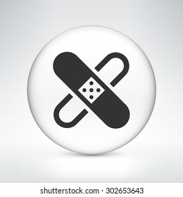 Bandage on White Round Button