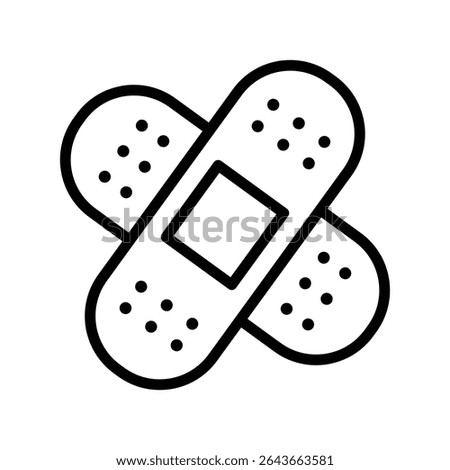 Bandage Outline bold Vector Icon which can be easily modified or Edited 