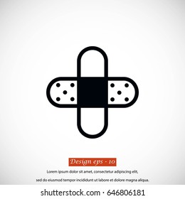 Bandage plaster icon, flat design best vector icon