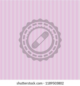 bandage plaster icon inside badge with pink background