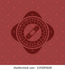 bandage plaster icon inside badge with red background