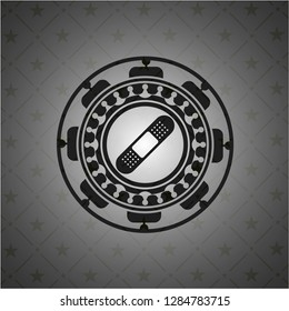 bandage plaster icon inside black emblem