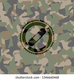 bandage plaster icon inside camouflage emblem