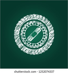 bandage plaster icon inside chalk emblem