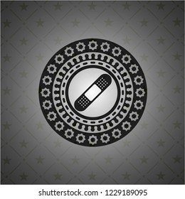 bandage plaster icon inside dark emblem