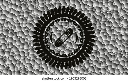 Bandage-Gips-Symbol in dunklem Symbol oder Emblem auf grauem Hintergrund. Vektorgrafik. Detaillierte Angaben. 