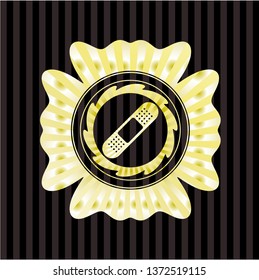 bandage plaster icon inside gold emblem