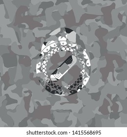 Bandage Plaster Icon Inside Grey Camo Texture