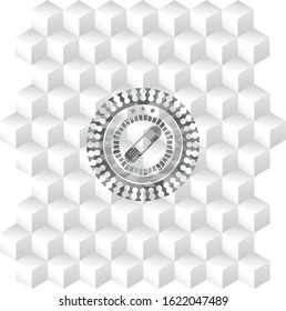 bandage plaster icon inside grey emblem. Retro with geometric cube white background