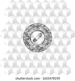 icono de escayola de vendas dentro del emblema gris con fondo blanco de cubo