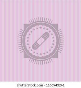 bandage plaster icon inside pink emblem