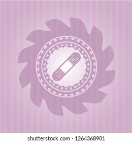 bandage plaster icon inside pink icon or emblem