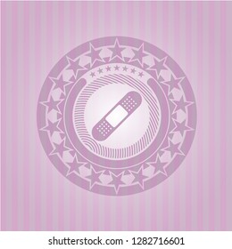 bandage plaster icon inside pink emblem
