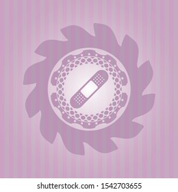 bandage plaster icon inside pink icon or emblem