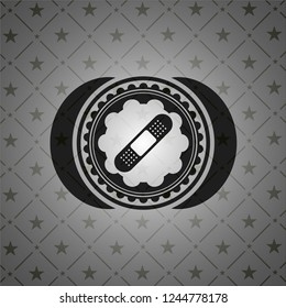 bandage plaster icon inside realistic dark emblem