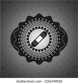  bandage plaster icon inside realistic black emblem