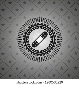 bandage plaster icon inside realistic dark emblem