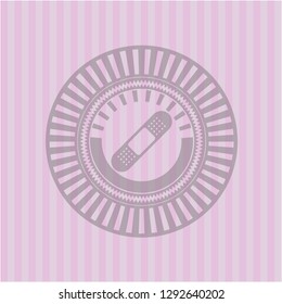 bandage plaster icon inside realistic pink emblem