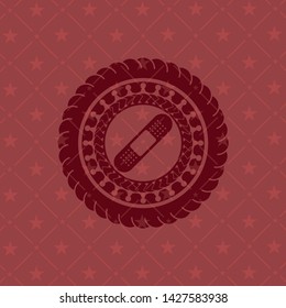 bandage plaster icon inside red emblem. Retro