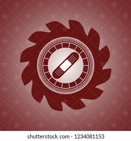 bandage plaster icon inside retro style red emblem