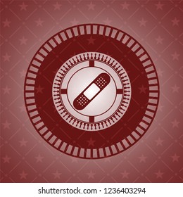 bandage plaster icon inside retro style red emblem