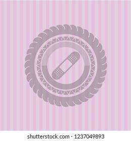 bandage plaster icon inside retro pink emblem