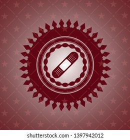 bandage plaster icon inside retro red emblem