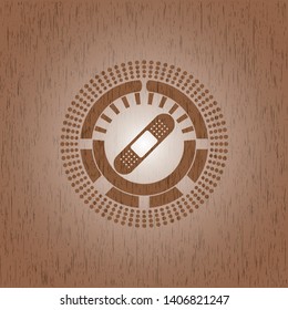 bandage plaster icon inside retro style wooden emblem