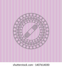 bandage plaster icon inside retro pink emblem