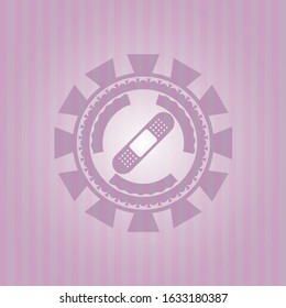 bandage plaster icon inside retro style pink emblem