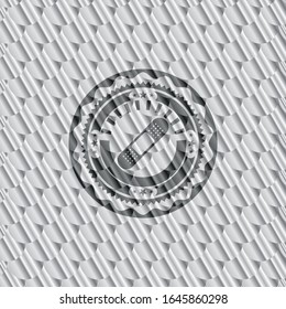 Bandage-Gips-Ikone in glänzendem Silber-Abzeichen. Skaliert Muster. Vektorillustration Illustration. Detaillierte Angaben.