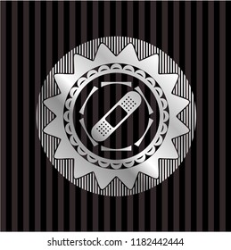 bandage plaster icon inside silver badge