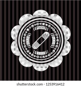 bandage plaster icon inside silver badge