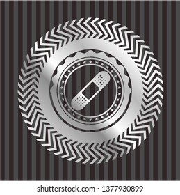 bandage plaster icon inside silver badge