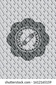bandage plaster icon inside silver badge. Scales pattern. Vector Illustration. Detailed.