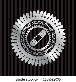 bandage plaster icon inside silver badge