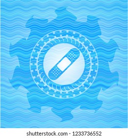 bandage plaster icon inside water wave concept style emblem.