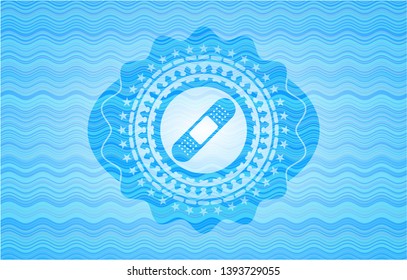 bandage plaster icon inside water representation style badge.